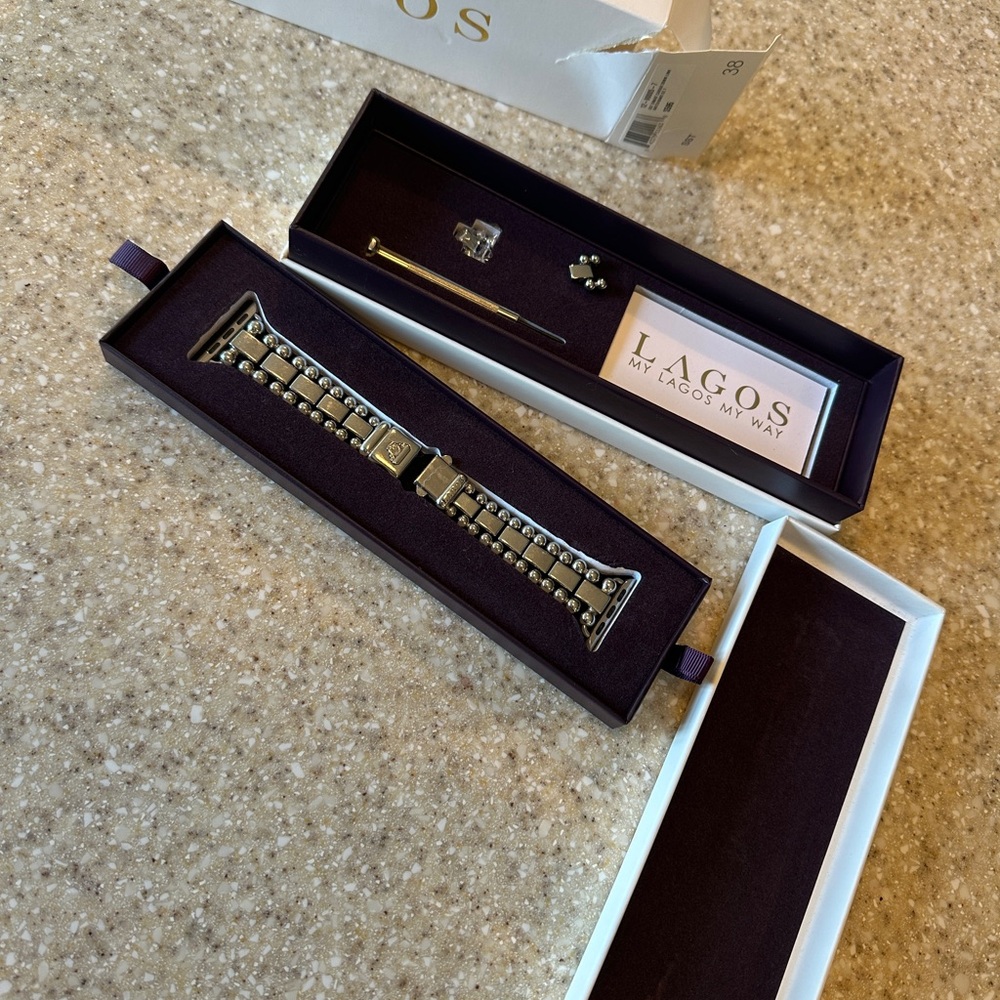 SOLD - Lagos Smart Caviar stainless Apple Watch band